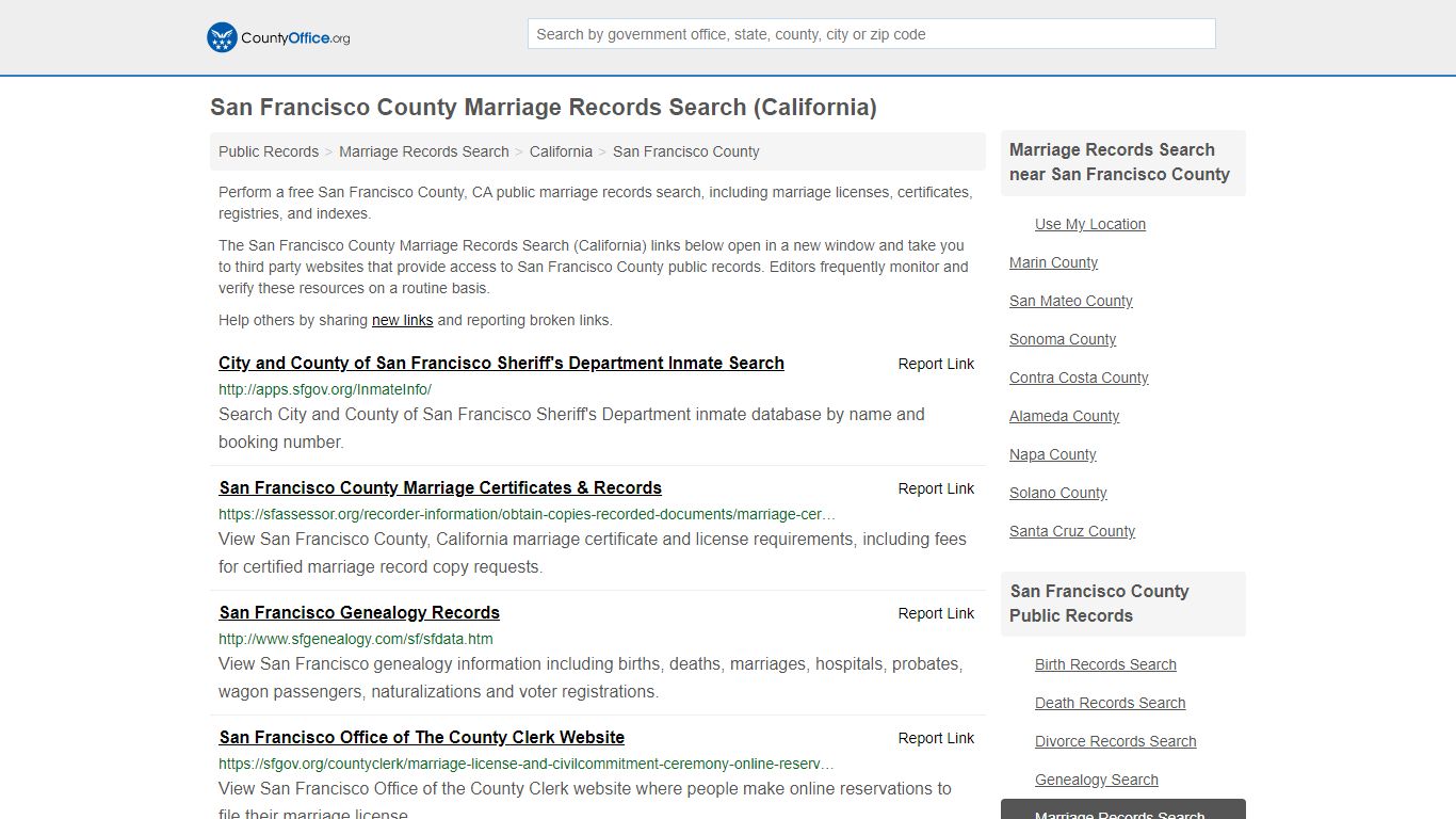 Marriage Records Search - San Francisco County, CA ...